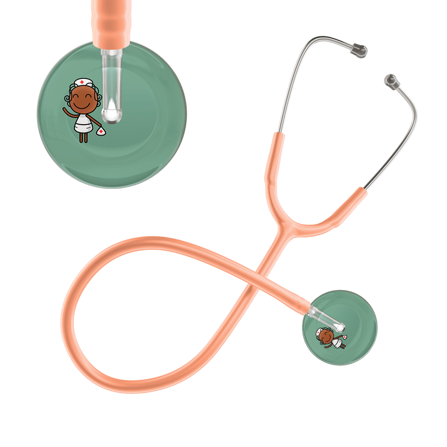 Ultrascope Single Stethoscope Sage F4 Cartoon Nurse / Adult / Peach Cartoon Nurse F4 Skin Stethoscope