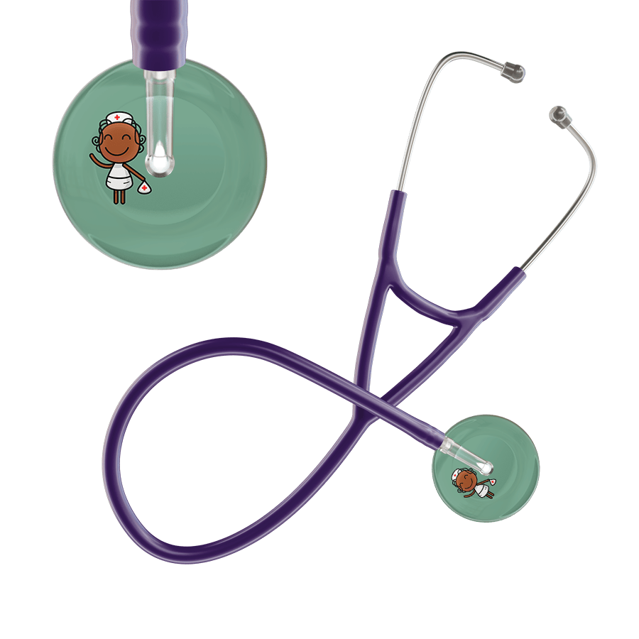 Ultrascope Single Stethoscope Sage F4 Cartoon Nurse / Adult / Purple Cartoon Nurse F4 Skin Cardiology Stethoscope