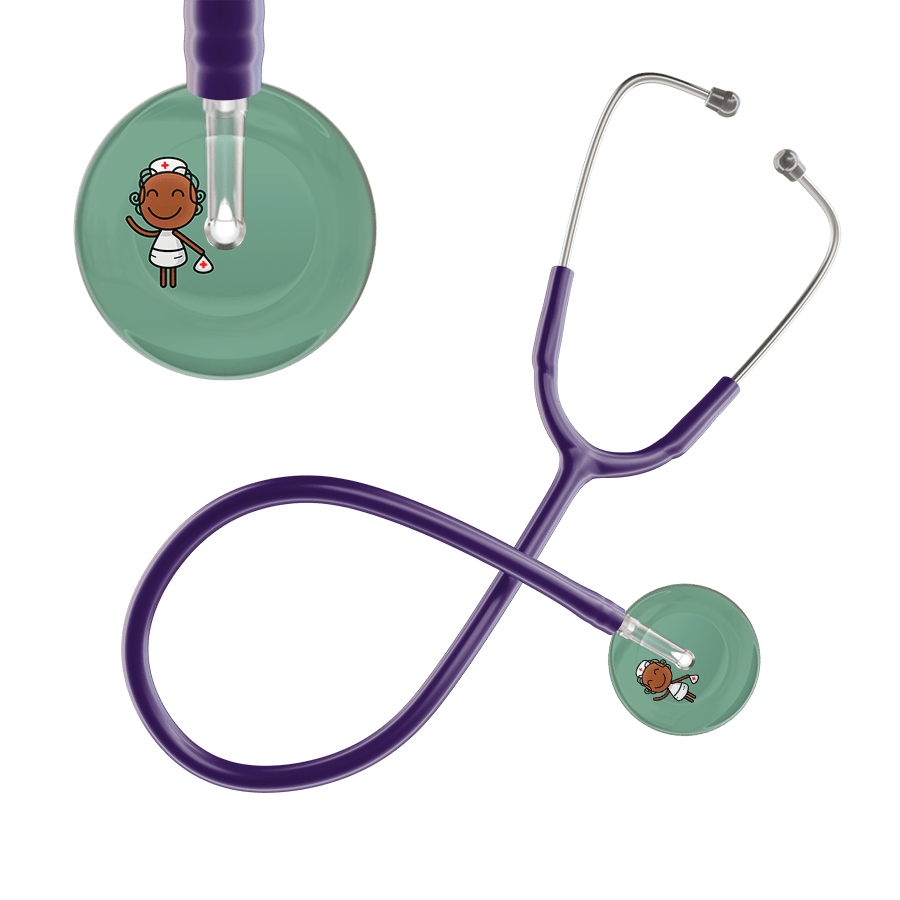 Ultrascope Single Stethoscope Sage F4 Cartoon Nurse / Adult / Purple Cartoon Nurse F4 Skin Stethoscope