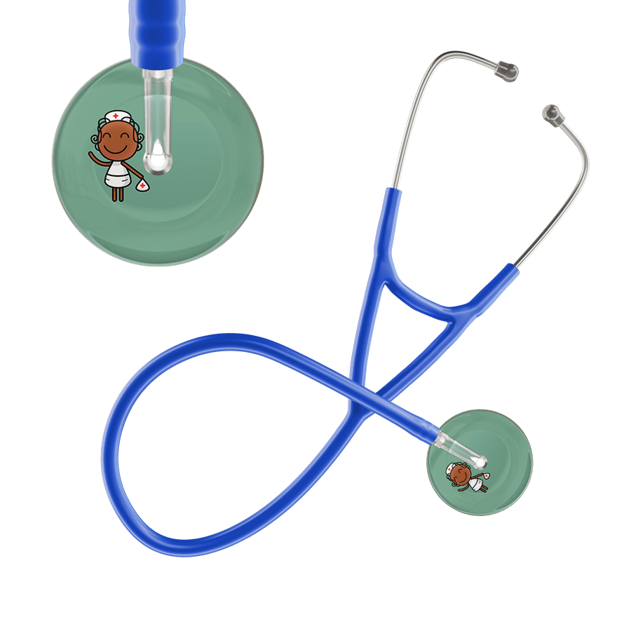 Ultrascope Single Stethoscope Sage F4 Cartoon Nurse / Adult / Royal Blue Cartoon Nurse F4 Skin Cardiology Stethoscope