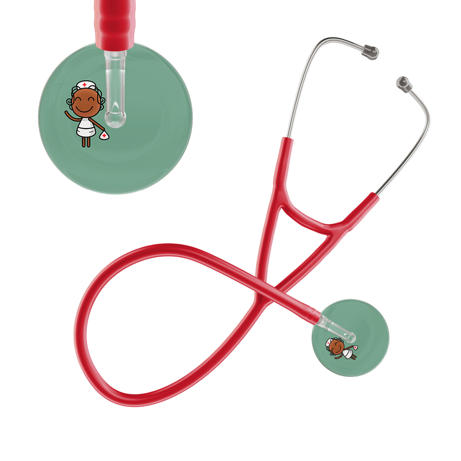 Ultrascope Single Stethoscope Sage F4 Cartoon Nurse / Adult / Red Cartoon Nurse Cardiology Stethoscope