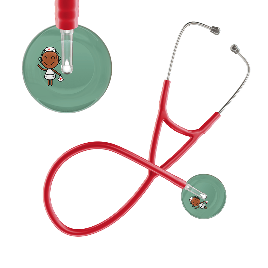 Ultrascope Single Stethoscope Sage F4 Cartoon Nurse / Adult / Red Cartoon Nurse F4 Skin Cardiology Stethoscope