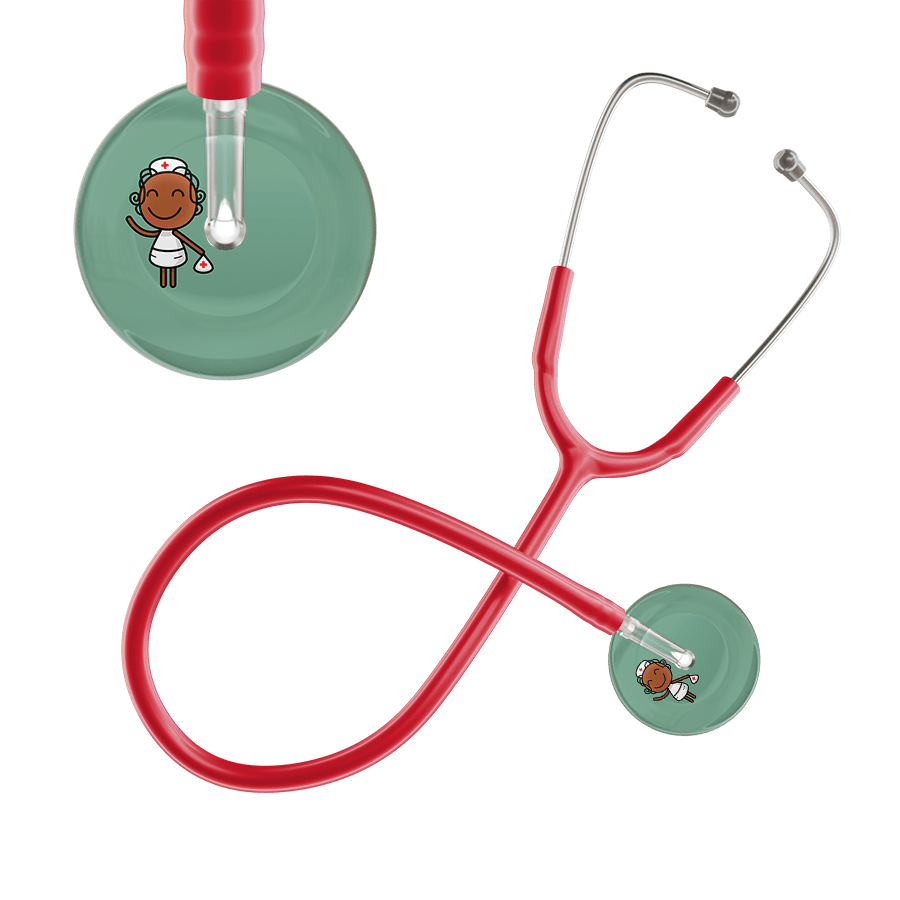 Ultrascope Single Stethoscope Sage F4 Cartoon Nurse / Pediatric / Red Cartoon Nurse F4 Skin Stethoscope