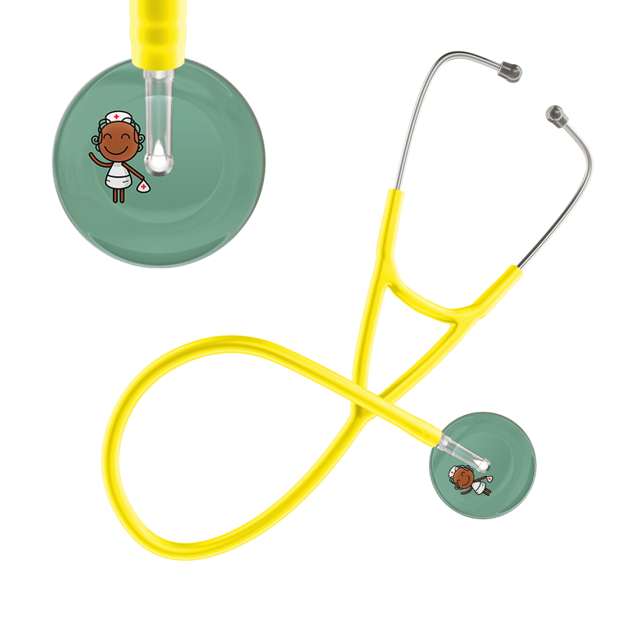 Ultrascope Single Stethoscope Sage F4 Cartoon Nurse / Adult / Yellow Cartoon Nurse F4 Skin Cardiology Stethoscope