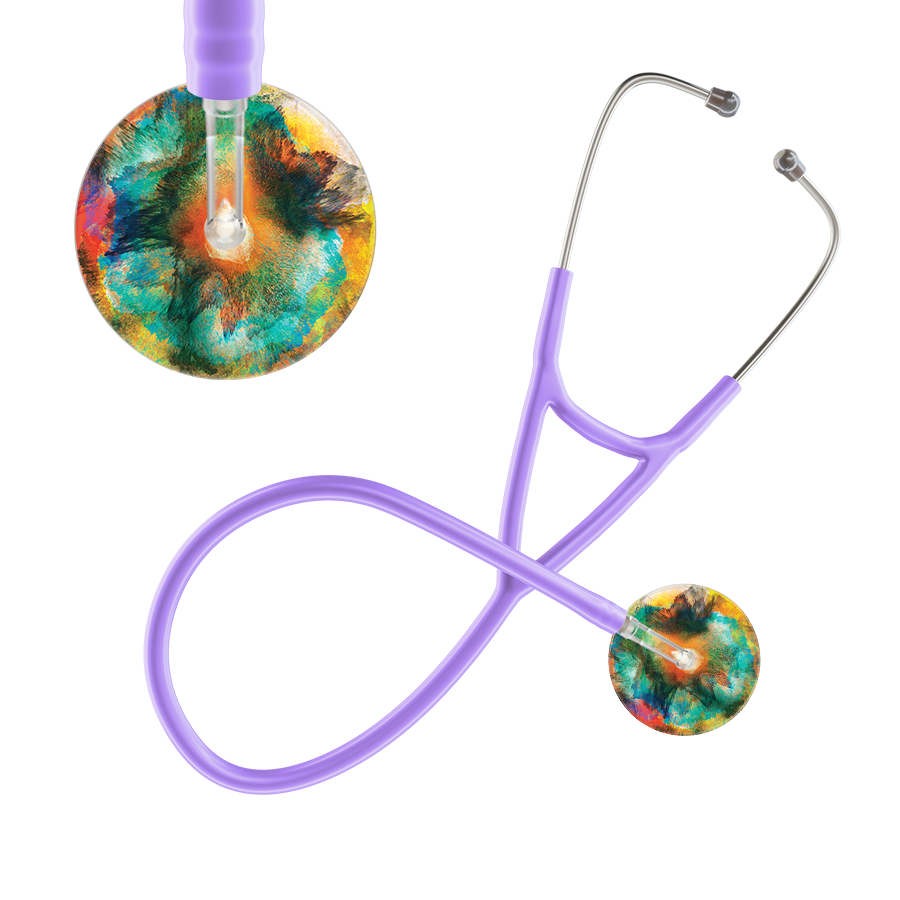 Ultrascope Single Stethoscope US076A1 / Adult / Lavender TieDye Stethoscope - Cardiology Watercolor Designs