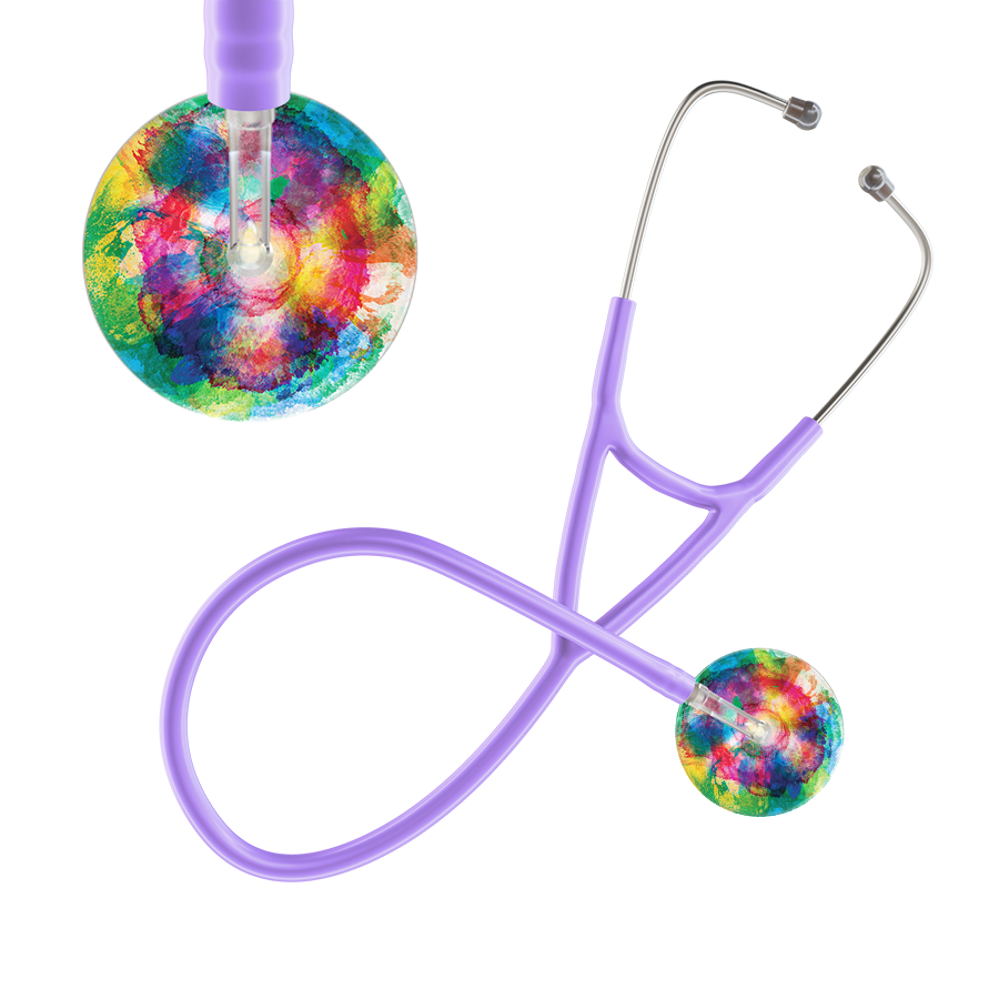 Ultrascope Single Stethoscope US076C3 / Adult / Lavender TieDye Stethoscope - Cardiology Watercolor Designs