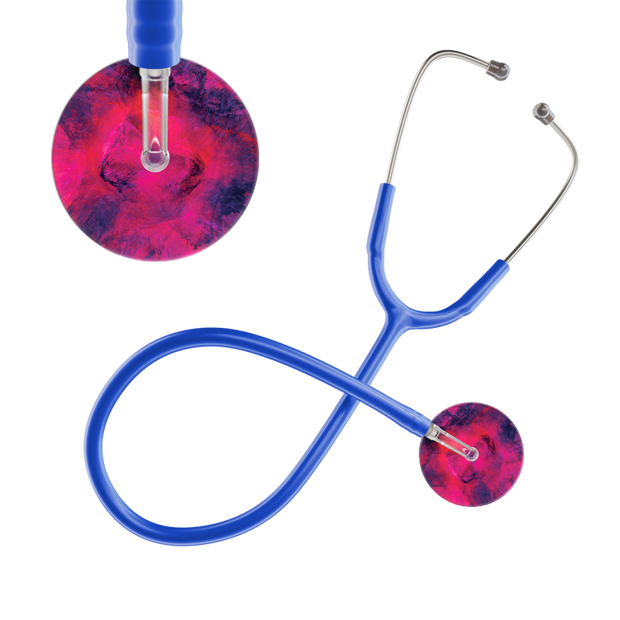 Ultrascope Single Stethoscope US076D4 / Adult / Royal Blue TieDye Stethoscope - Watercolor Designs