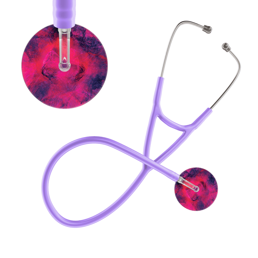 Ultrascope Single Stethoscope US076D4 / Adult / Lavender TieDye Stethoscope - Cardiology Watercolor Designs