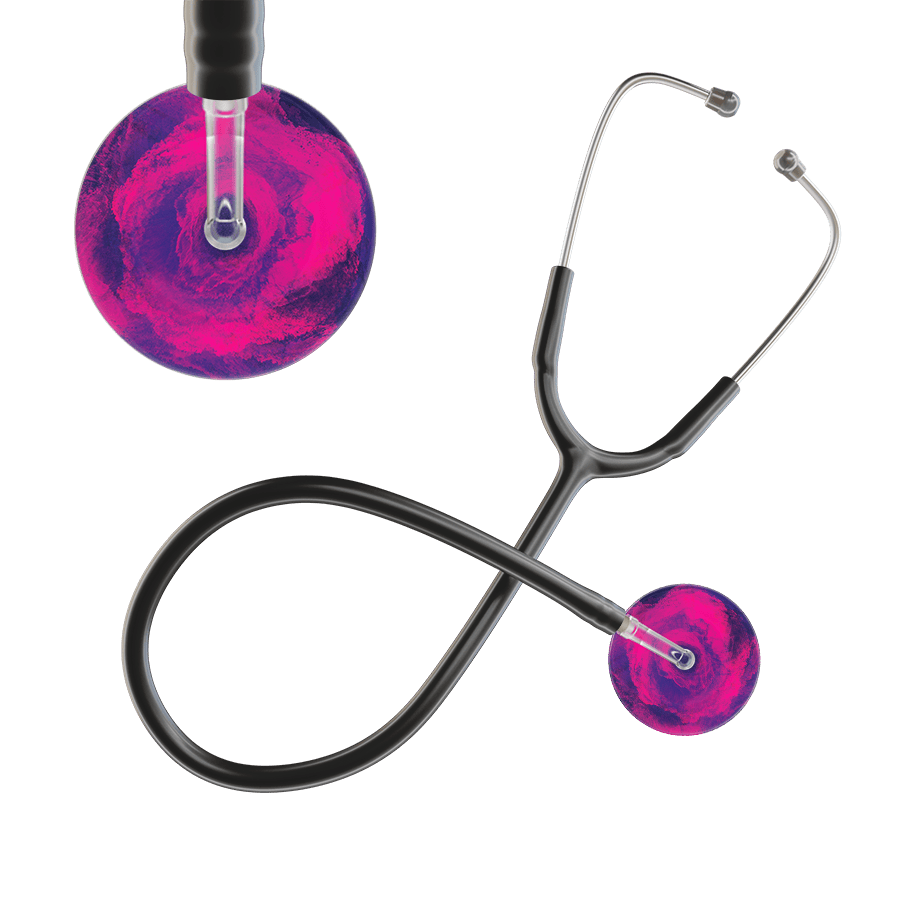 Ultrascope Single Stethoscope US076E5 / Adult / Black TieDye Stethoscope - Watercolor Designs