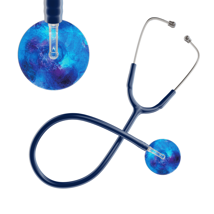 Ultrascope Single Stethoscope US076F6 / Adult / Navy TieDye Stethoscope - Watercolor Designs