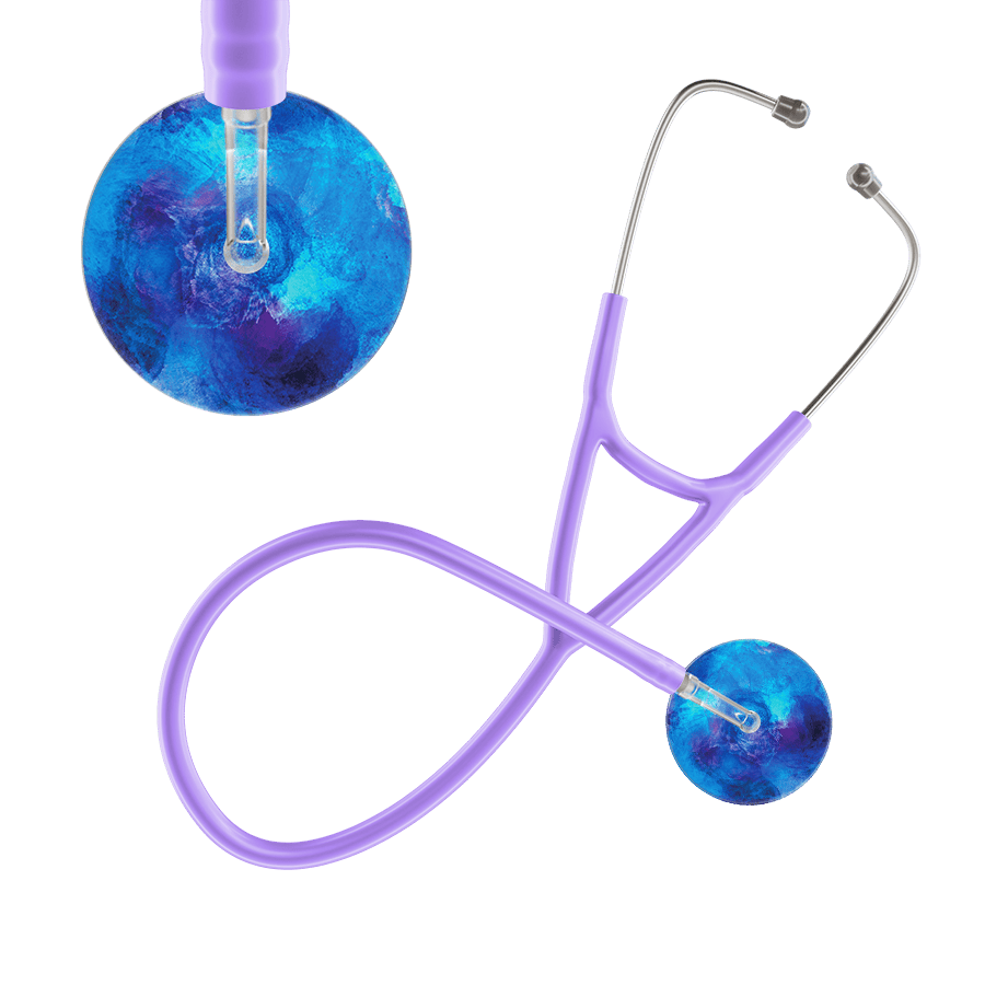 Ultrascope Single Stethoscope US076F6 / Adult / Lavender TieDye Stethoscope - Cardiology Watercolor Designs