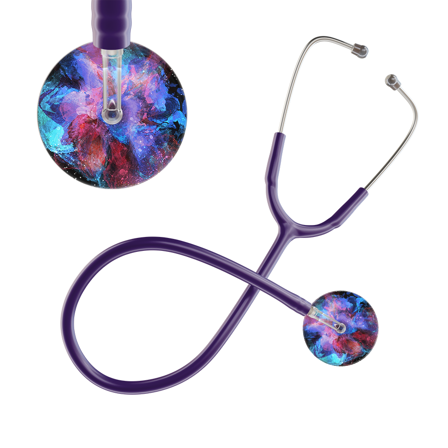 Ultrascope Single Stethoscope US076G7 / Adult / Purple TieDye Stethoscope - Watercolor Designs