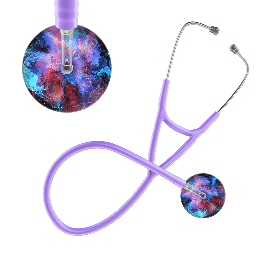 Ultrascope Single Stethoscope US076G7 / Adult / Lavender TieDye Stethoscope - Cardiology Watercolor Designs