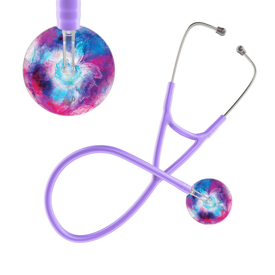 Ultrascope Single Stethoscope US076H8 / Adult / Lavender TieDye Stethoscope - Cardiology Watercolor Designs