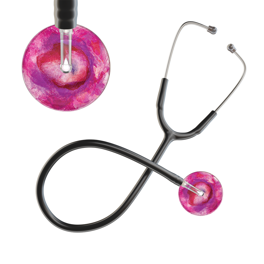 Ultrascope Single Stethoscope US076I9 / Pediatric / Black TieDye Single Color Stethoscope - Watercolor Designs