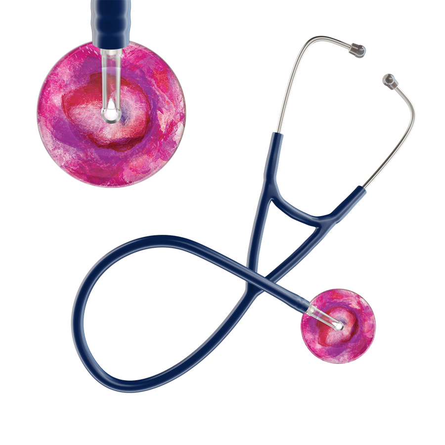 Ultrascope Single Stethoscope US076I9 / Pediatric / Navy TieDye Single Color Stethoscope - Cardiology Watercolor Designs