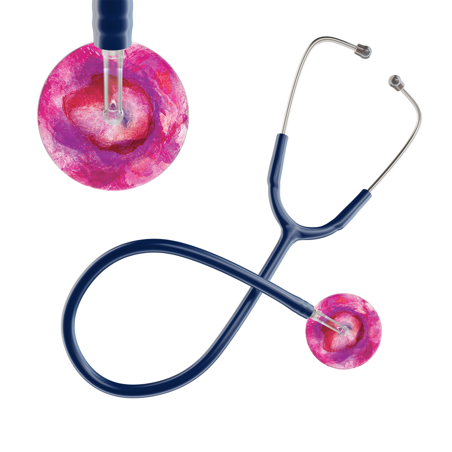Ultrascope Single Stethoscope US076I9 / Adult / Navy TieDye Stethoscope - Watercolor Designs
