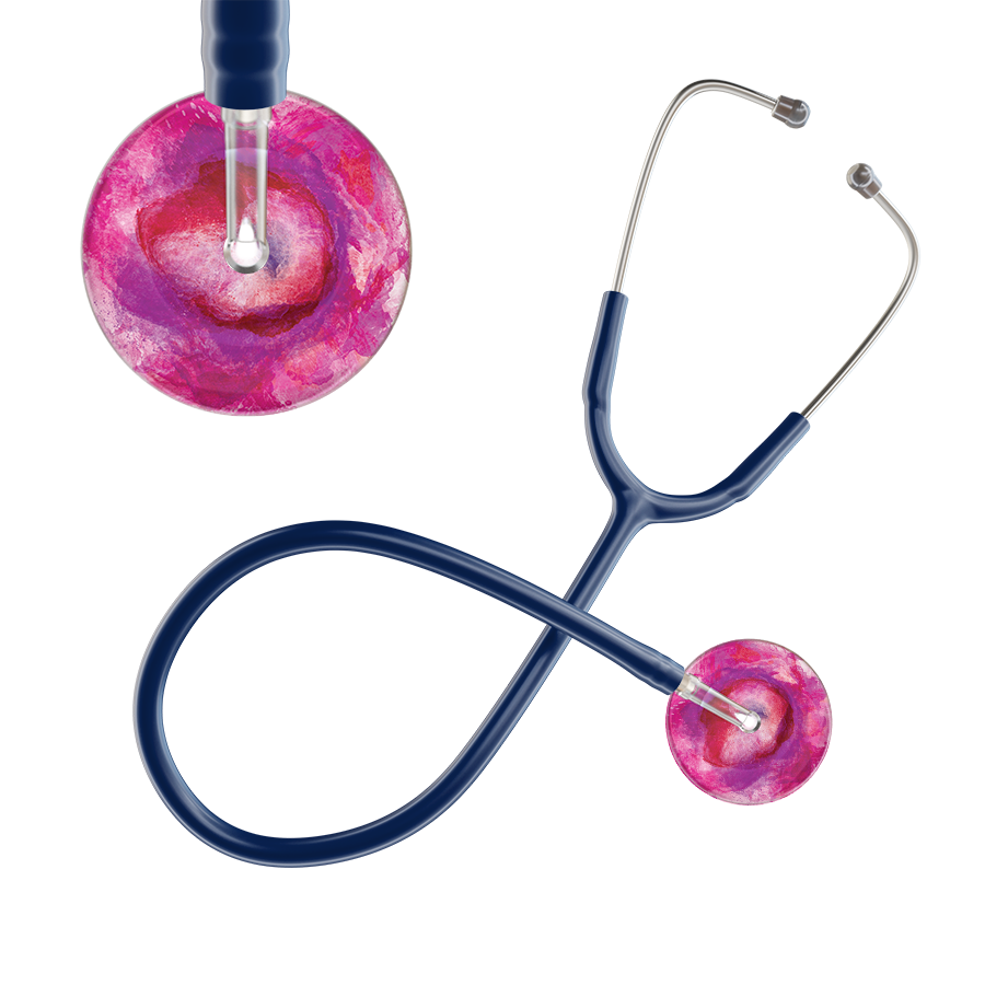 Ultrascope Single Stethoscope US076I9 / Adult / Navy TieDye Single Color Stethoscope - Watercolor Designs