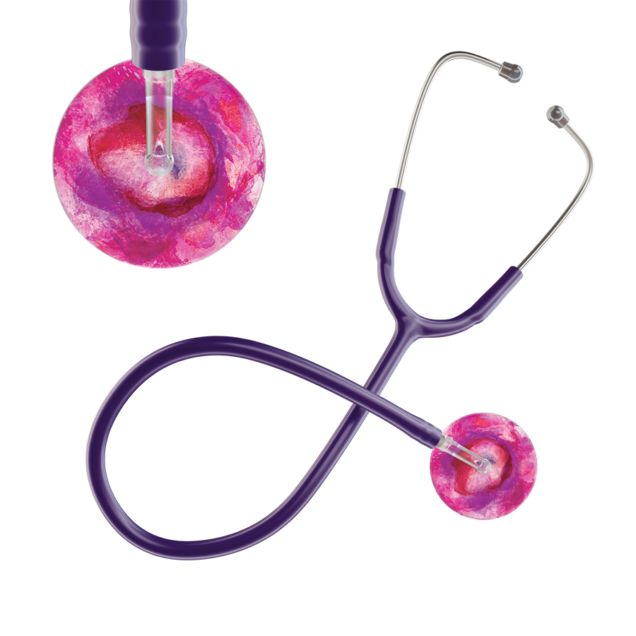 Ultrascope Single Stethoscope US076I9 / Adult / Purple TieDye Stethoscope - Watercolor Designs
