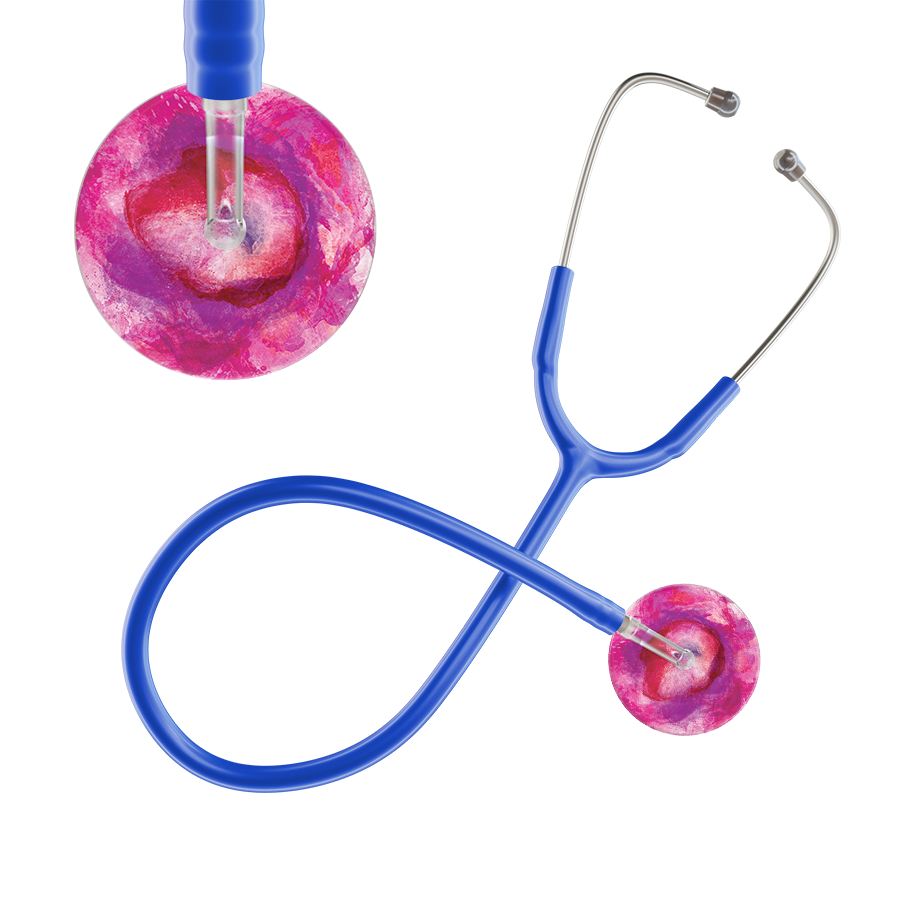 Ultrascope Single Stethoscope US076I9 / Adult / Royal Blue TieDye Stethoscope - Watercolor Designs