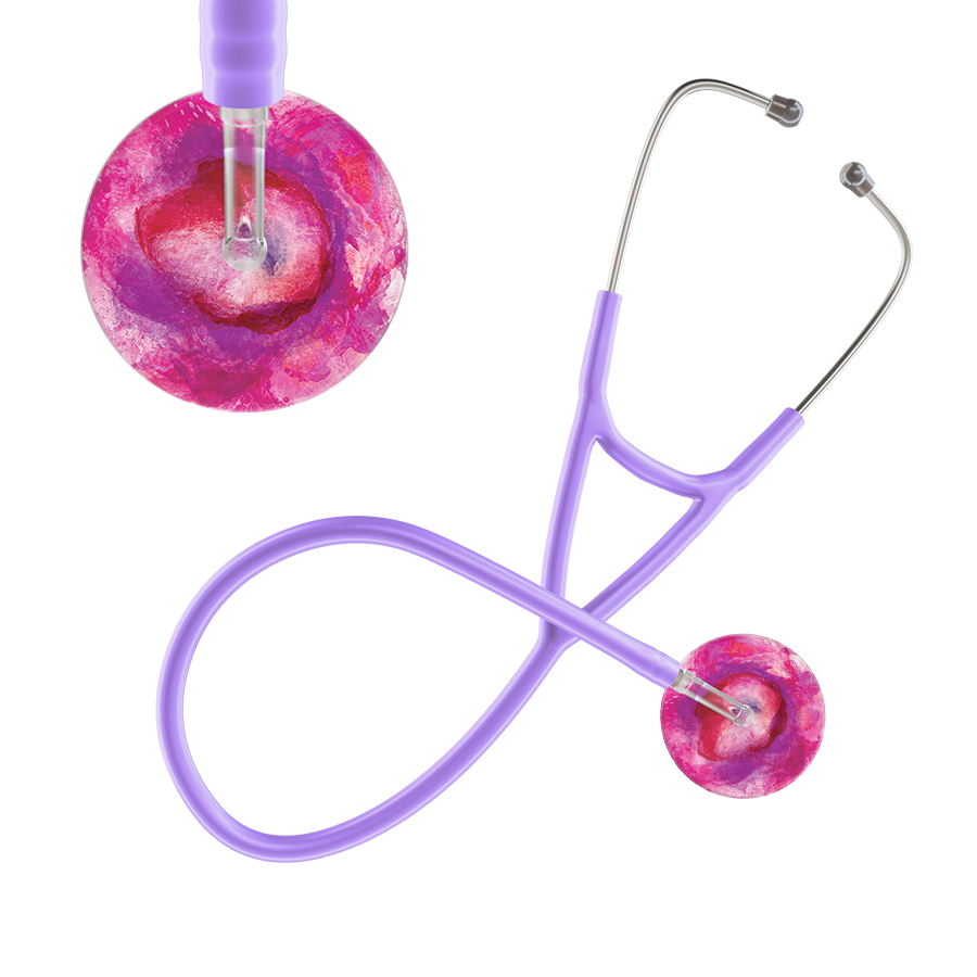 Ultrascope Single Stethoscope US076I9 / Adult / Lavender TieDye Stethoscope - Cardiology Watercolor Designs