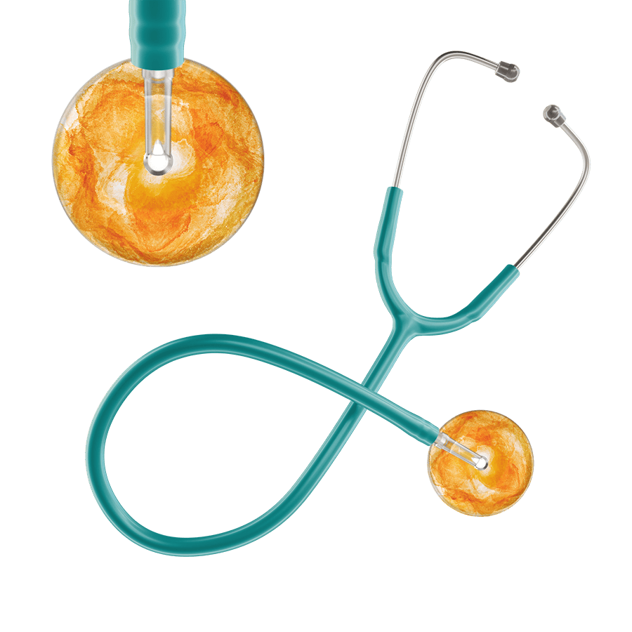 Ultrascope Single Stethoscope US076J10 / Adult / Jade TieDye Single Color Stethoscope - Watercolor Designs