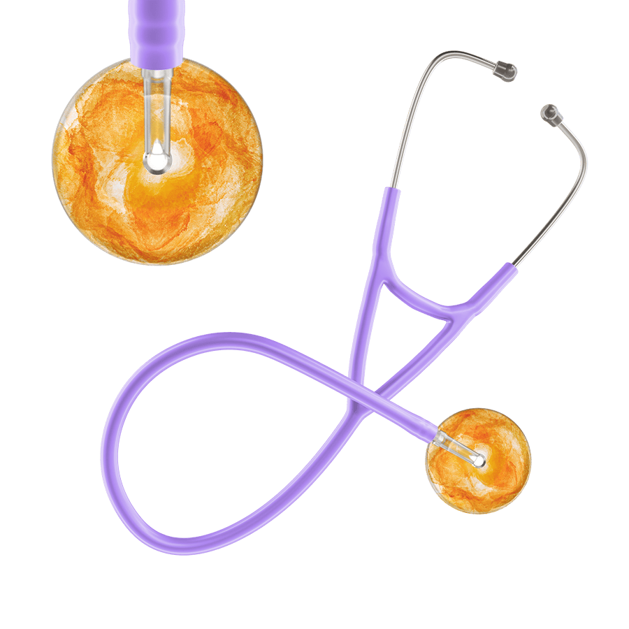 Ultrascope Single Stethoscope US076J10 / Pediatric / Lavender TieDye Single Color Stethoscope - Cardiology Watercolor Designs