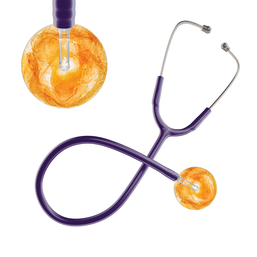 Ultrascope Single Stethoscope US076J10 / Adult / Purple TieDye Stethoscope - Watercolor Designs