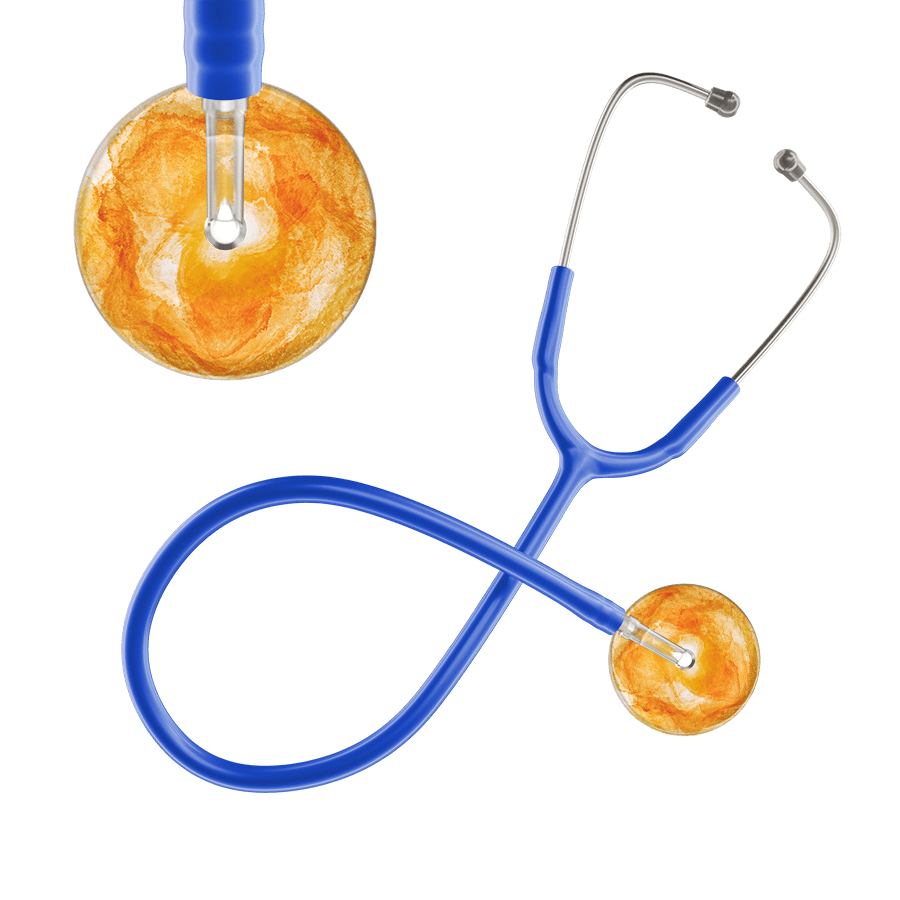 Ultrascope Single Stethoscope US076J10 / Pediatric / Royal Blue TieDye Single Color Stethoscope - Watercolor Designs