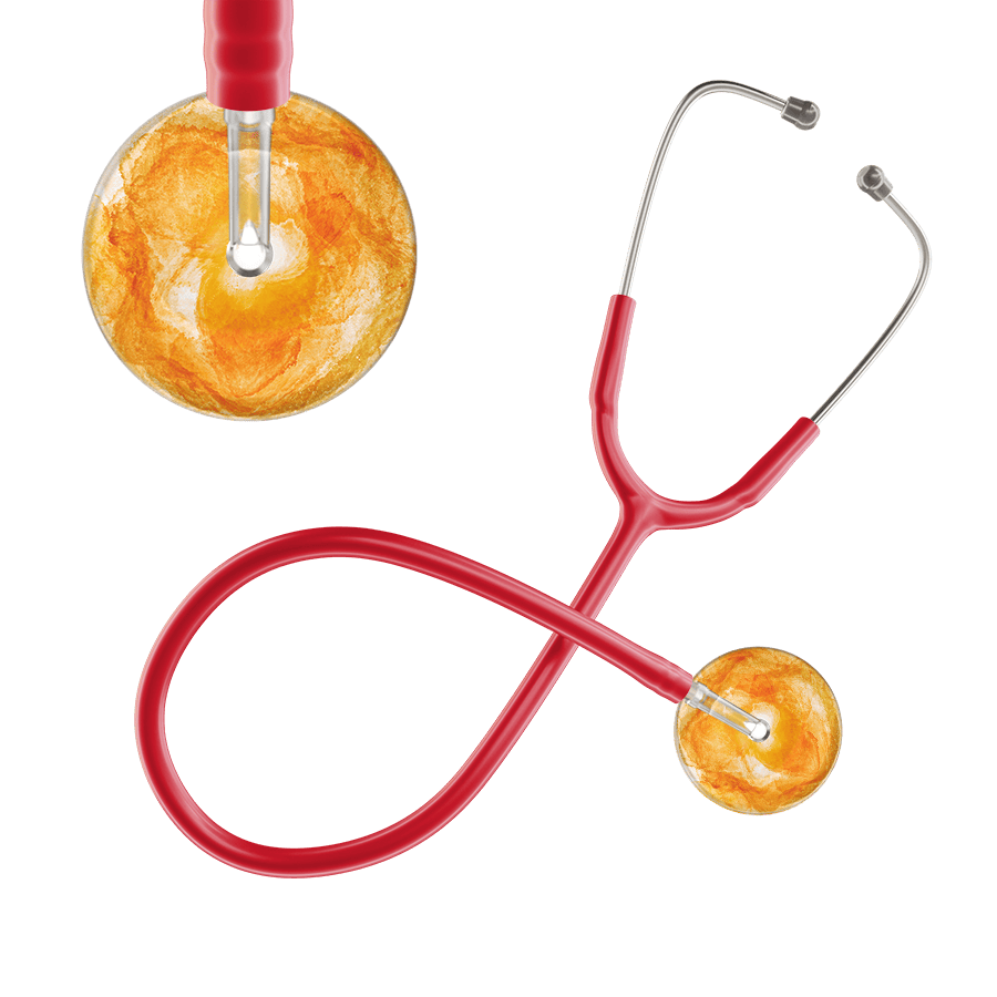 Ultrascope Single Stethoscope US076J10 / Adult / Red TieDye Single Color Stethoscope - Watercolor Designs