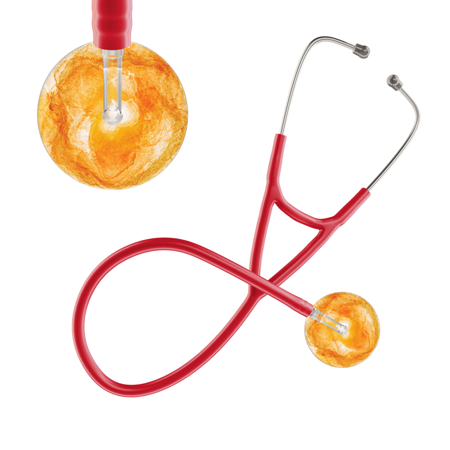 Ultrascope Single Stethoscope US076J10 / Adult / Red TieDye Stethoscope - Cardiology Watercolor Designs