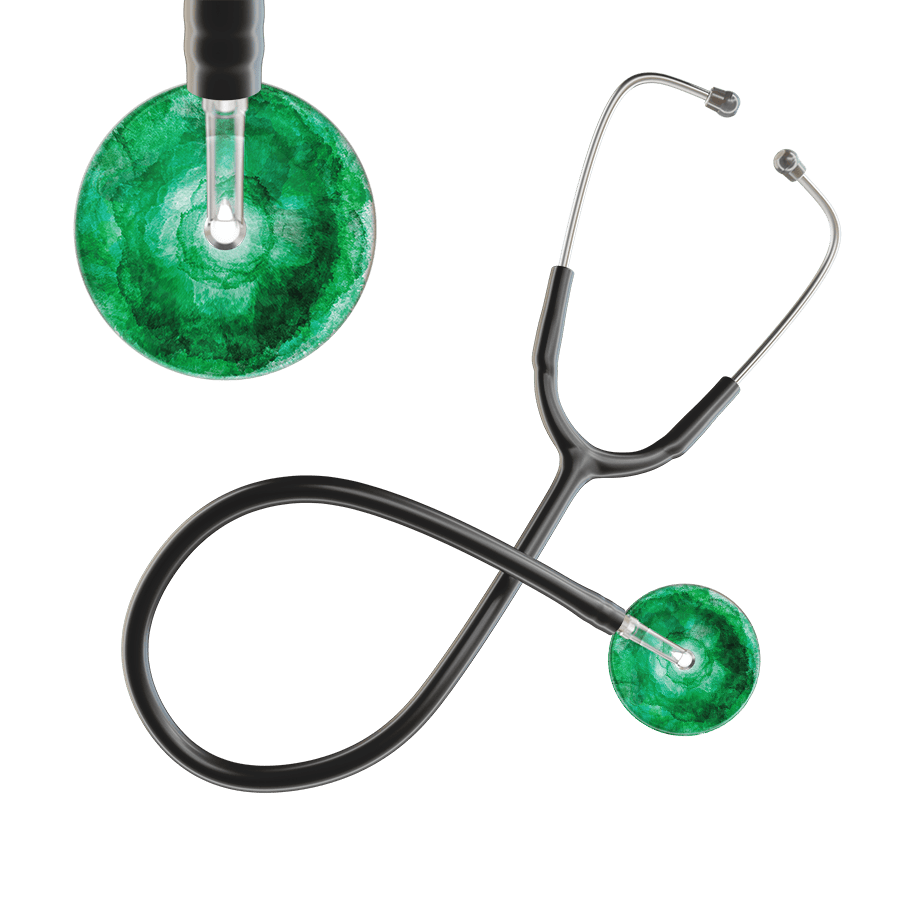 Ultrascope Single Stethoscope US076K11 / Adult / Black TieDye Single Color Stethoscope - Watercolor Designs