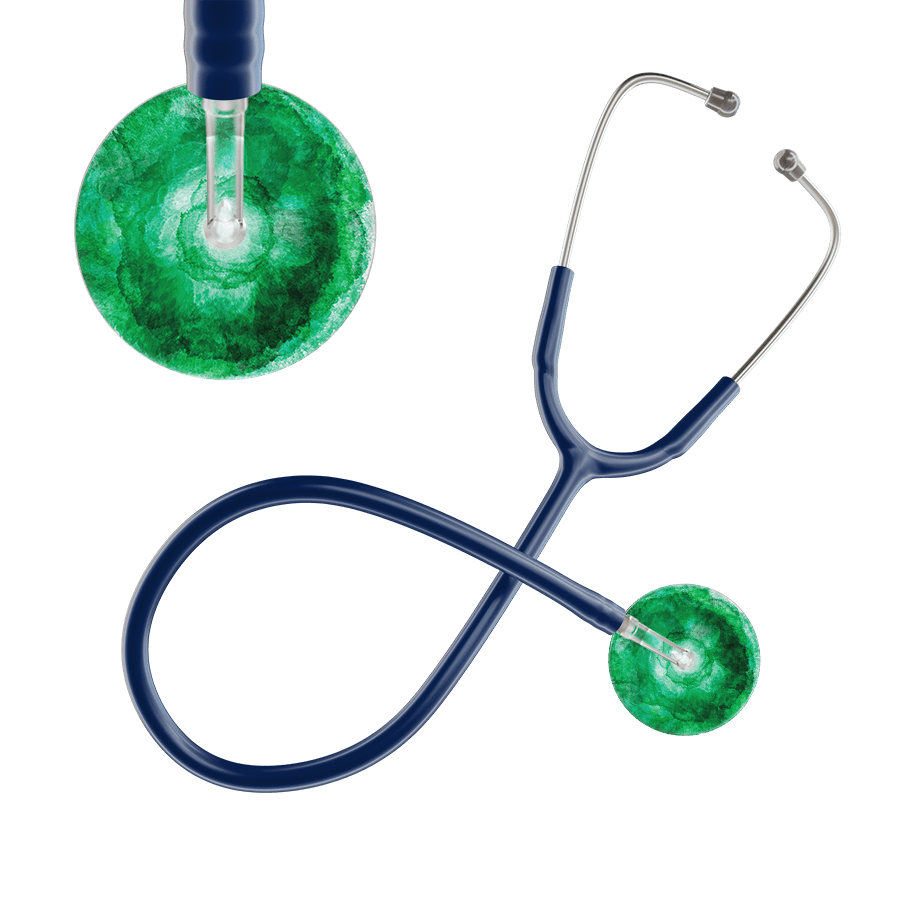 Ultrascope Single Stethoscope US076K11 / Adult / Navy TieDye Stethoscope - Watercolor Designs