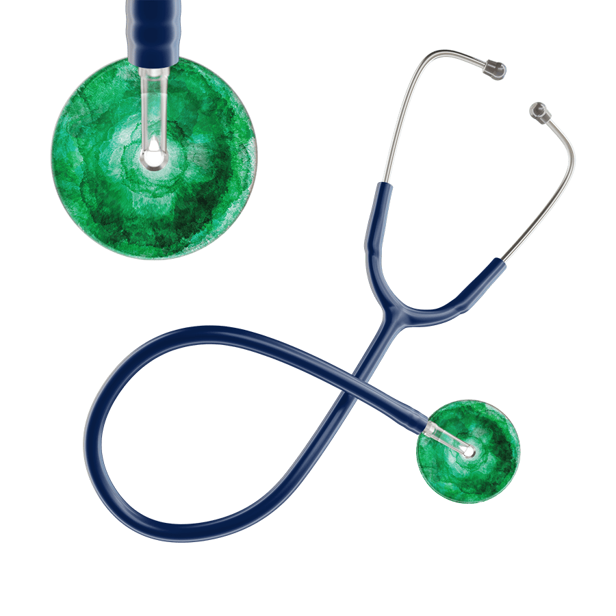 Ultrascope Single Stethoscope US076K11 / Adult / Navy TieDye Single Color Stethoscope - Watercolor Designs