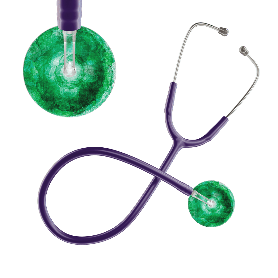 Ultrascope Single Stethoscope US076K11 / Adult / Purple TieDye Stethoscope - Watercolor Designs