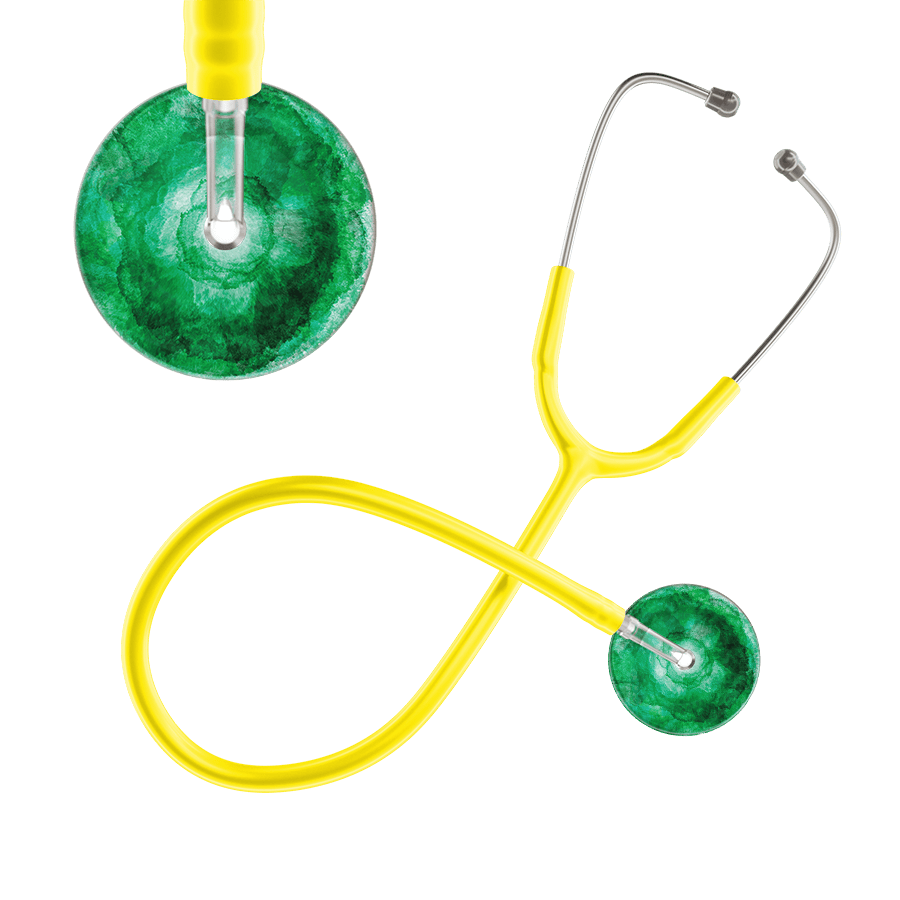 Ultrascope Single Stethoscope US076K11 / Pediatric / Yellow TieDye Single Color Stethoscope - Watercolor Designs