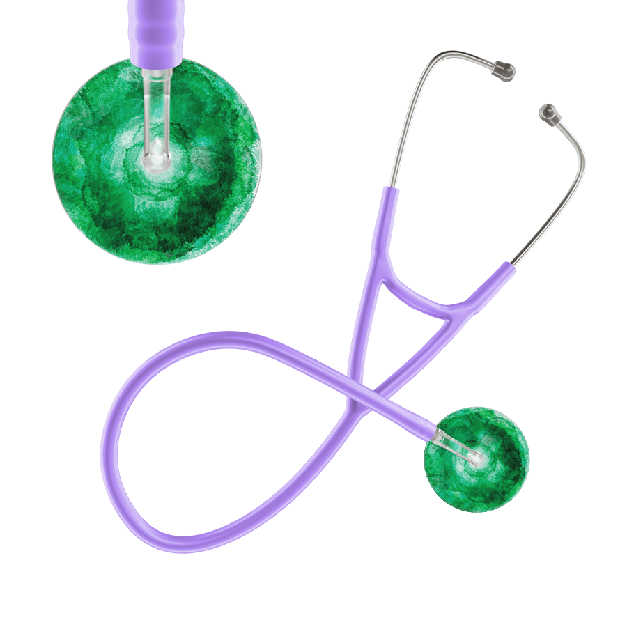 Ultrascope Single Stethoscope US076K11 / Adult / Lavender TieDye Stethoscope - Cardiology Watercolor Designs