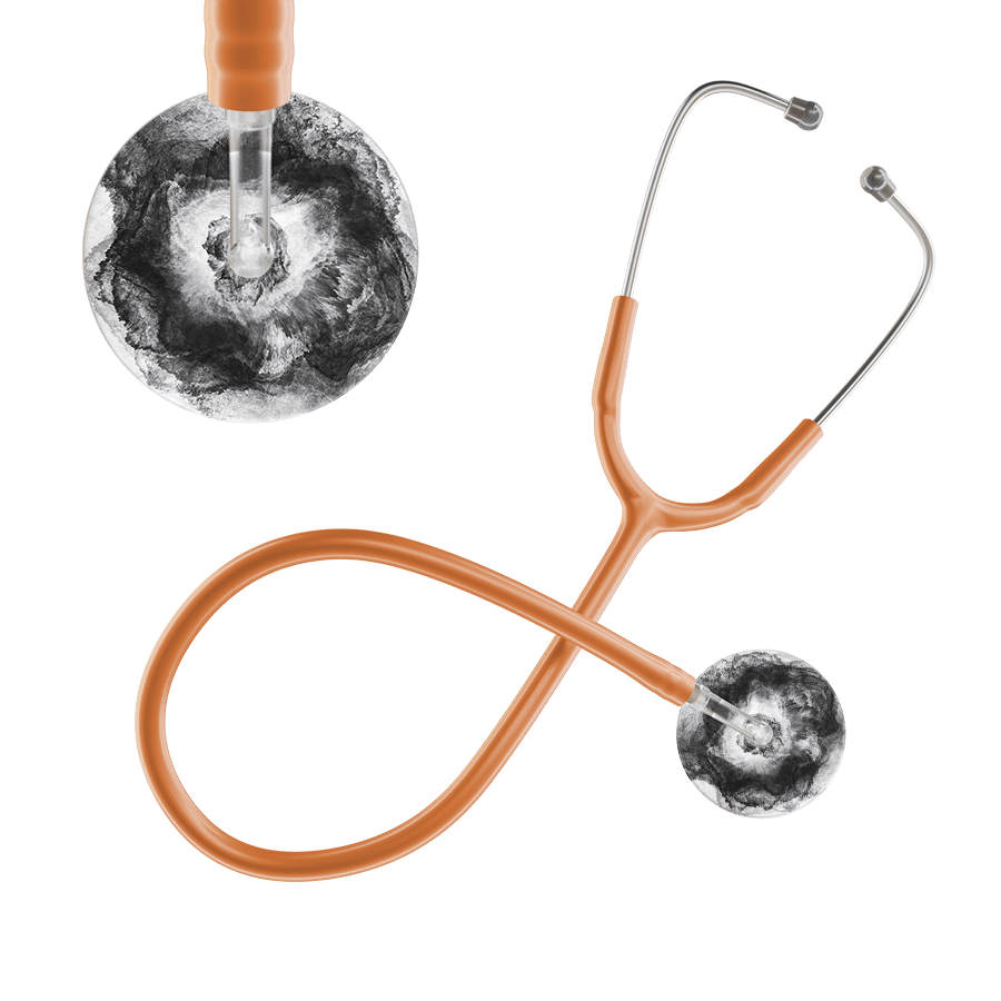 Ultrascope Single Stethoscope US076L12 / Pediatric / Caramel TieDye Single Color Stethoscope - Watercolor Designs