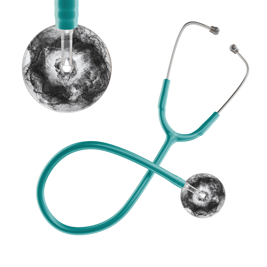 Ultrascope Single Stethoscope US076L12 / Pediatric / Jade TieDye Single Color Stethoscope - Watercolor Designs