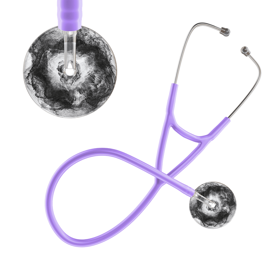 Ultrascope Single Stethoscope US076L12 / Pediatric / Lavender TieDye Single Color Stethoscope - Cardiology Watercolor Designs