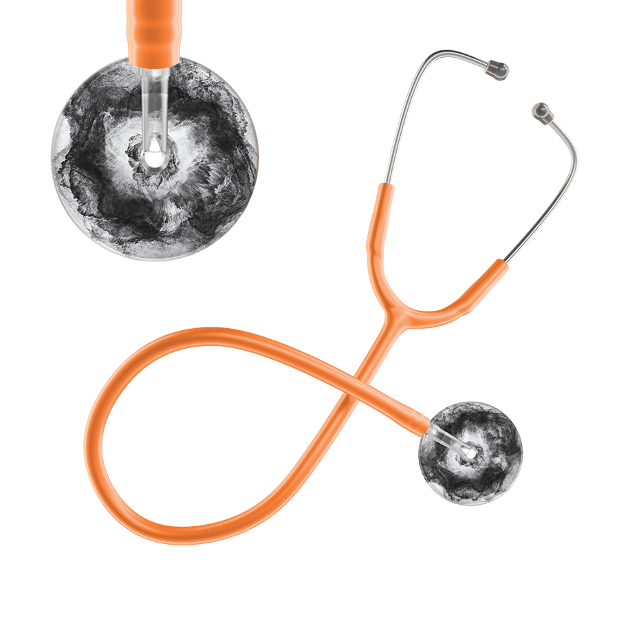 Ultrascope Single Stethoscope US076L12 / Adult / Orange TieDye Single Color Stethoscope - Watercolor Designs