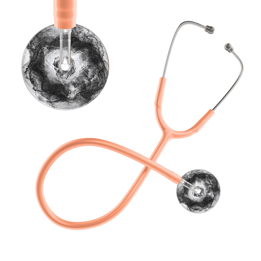 Ultrascope Single Stethoscope US076L12 / Pediatric / Peach TieDye Single Color Stethoscope - Watercolor Designs