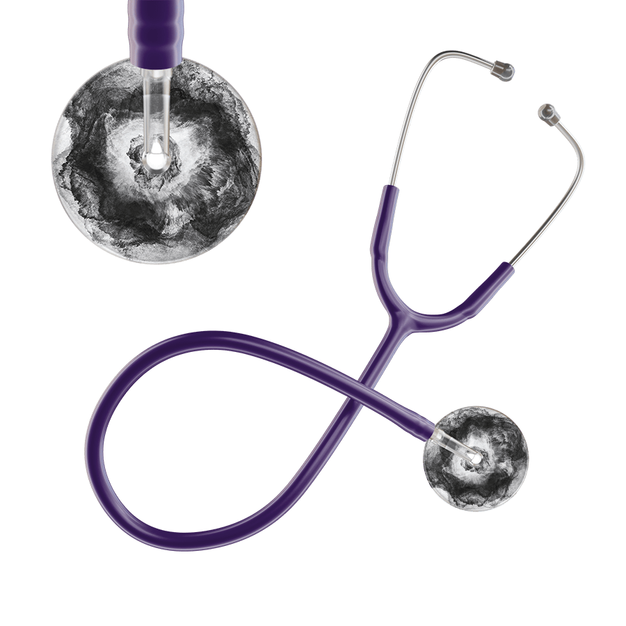Ultrascope Single Stethoscope US076L12 / Adult / Purple TieDye Single Color Stethoscope - Watercolor Designs