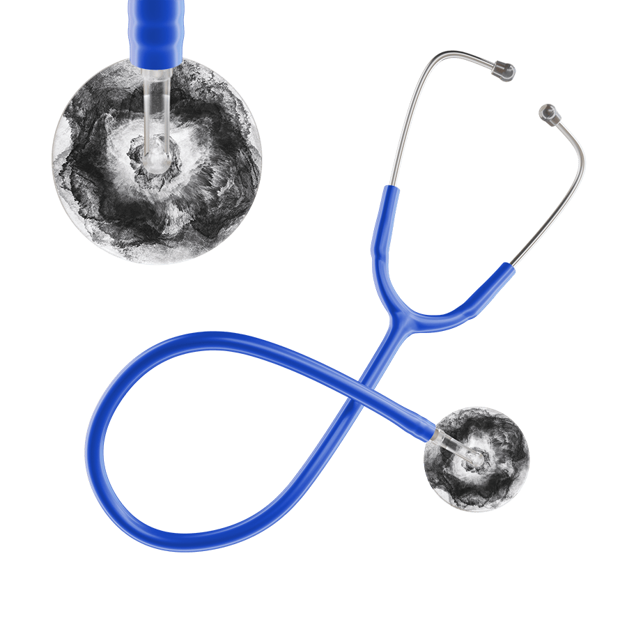 Ultrascope Single Stethoscope US076L12 / Adult / Royal Blue TieDye Stethoscope - Watercolor Designs