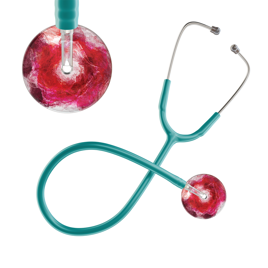 Ultrascope Single Stethoscope US076M13 / Adult / Jade TieDye Single Color Stethoscope - Watercolor Designs