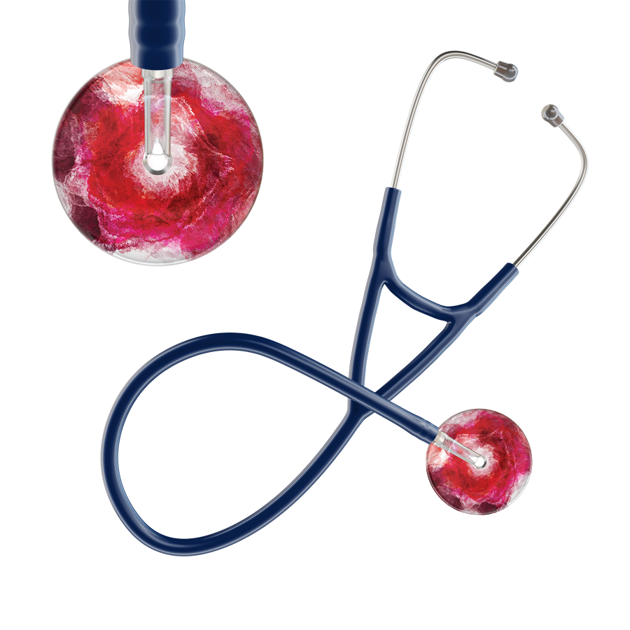 Ultrascope Single Stethoscope US076M13 / Adult / Navy TieDye Single Color Stethoscope - Cardiology Watercolor Designs