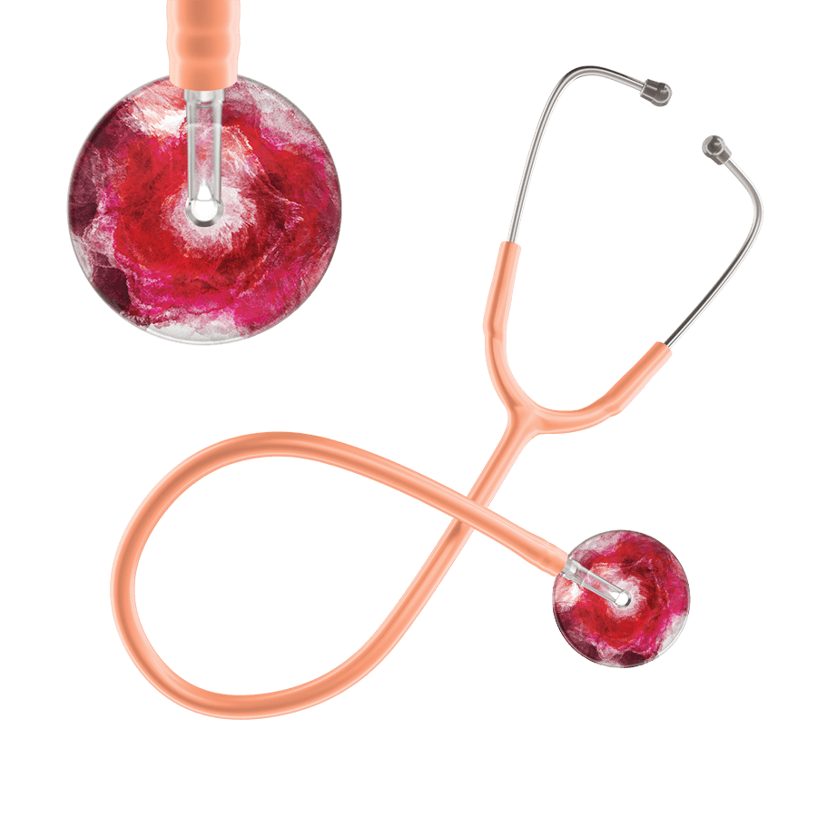 Ultrascope Single Stethoscope US076M13 / Adult / Peach TieDye Single Color Stethoscope - Watercolor Designs