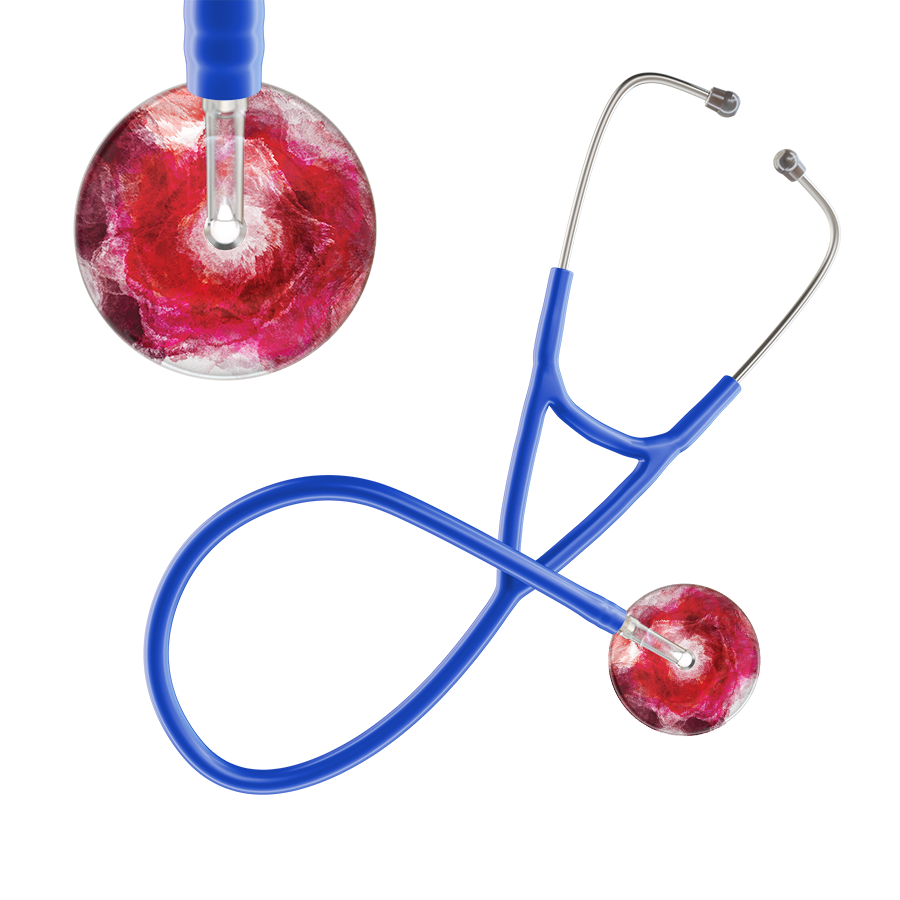 Ultrascope Single Stethoscope US076M13 / Pediatric / Royal Blue TieDye Single Color Stethoscope - Cardiology Watercolor Designs