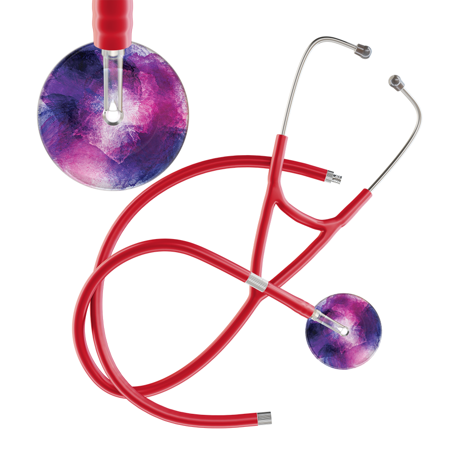 Ultrascope Single Stethoscope TieDye Multi Color Stethoscope - Cardiology Watercolor Designs