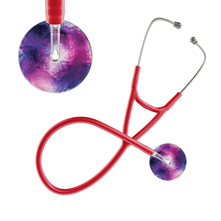 Ultrascope Single Stethoscope TieDye Multi Color Stethoscope - Cardiology Watercolor Designs